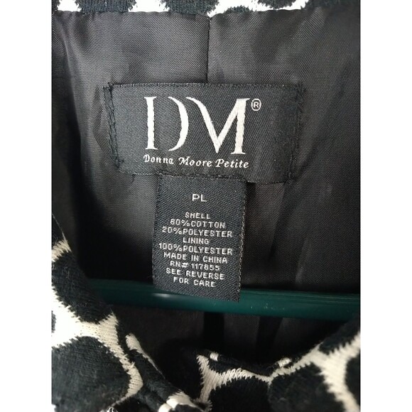 Donna Moore Pet Woman PL Blazer Office Professional Black White Polka Dot... - Picture 3 of 9